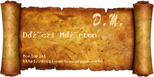 Dóczi Márton névjegykártya