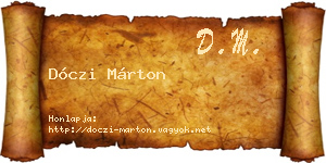 Dóczi Márton névjegykártya